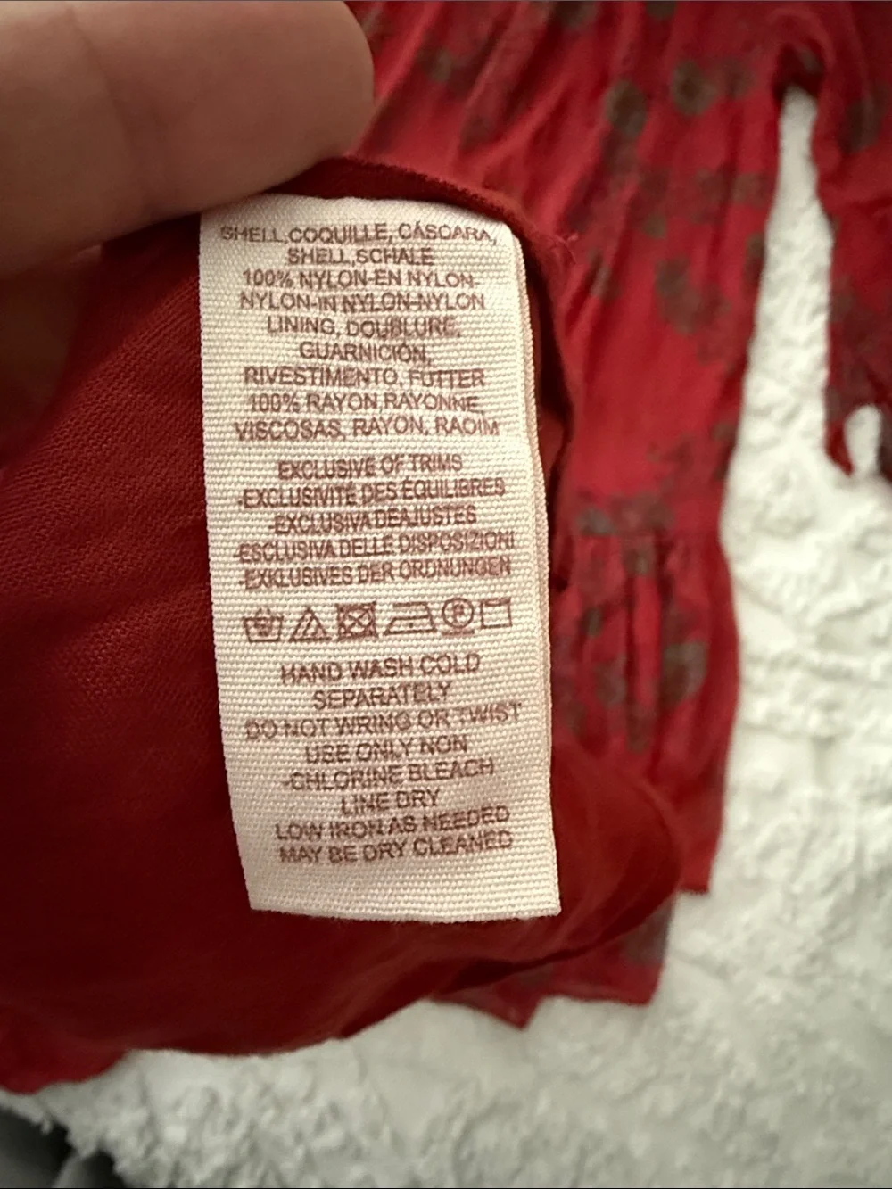 Free People Red Floral Tie-Neck Ruffle Tunic
